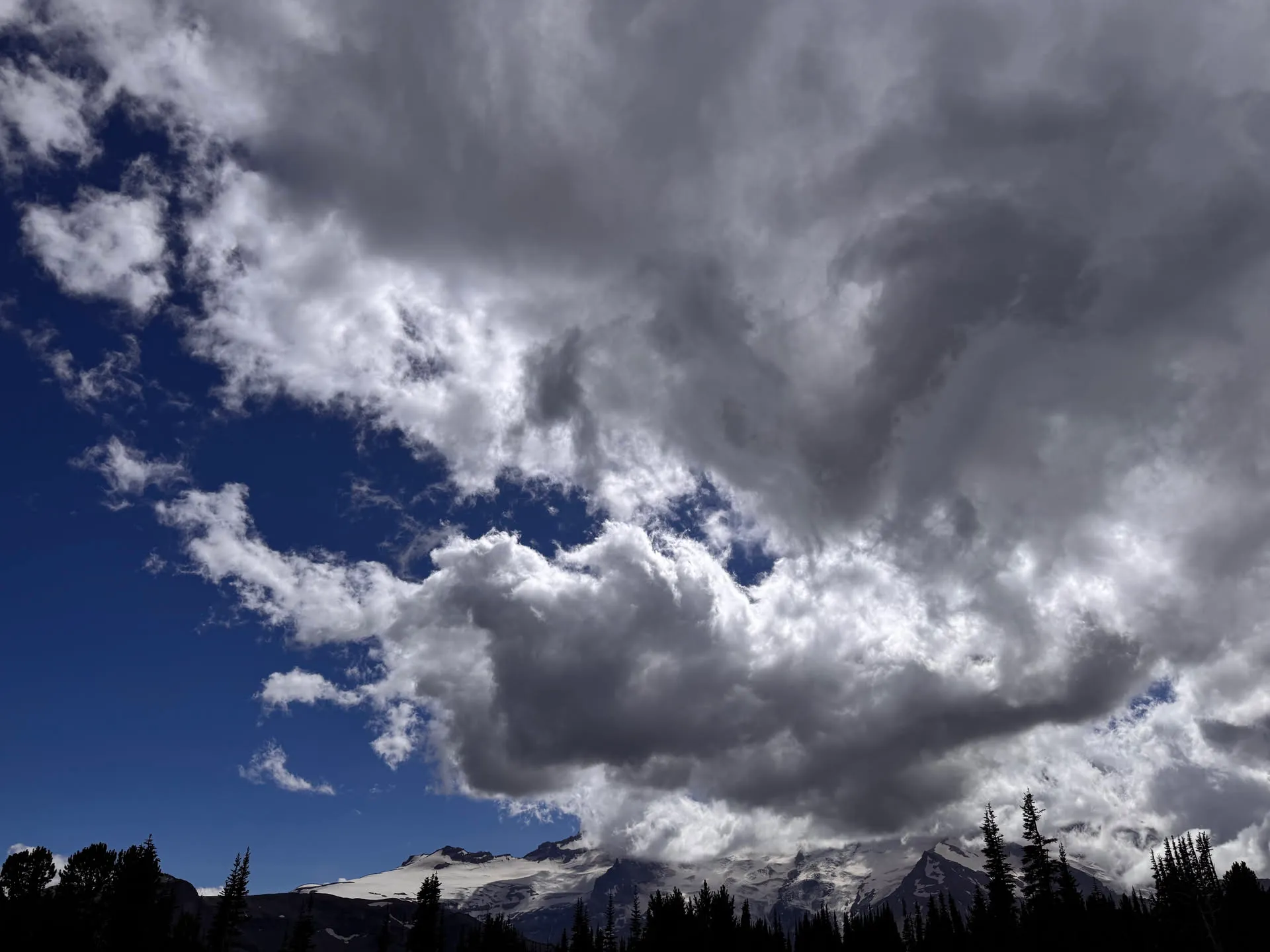 Mt. Rainier from the Sunrise Visitor Center on a cloudy day