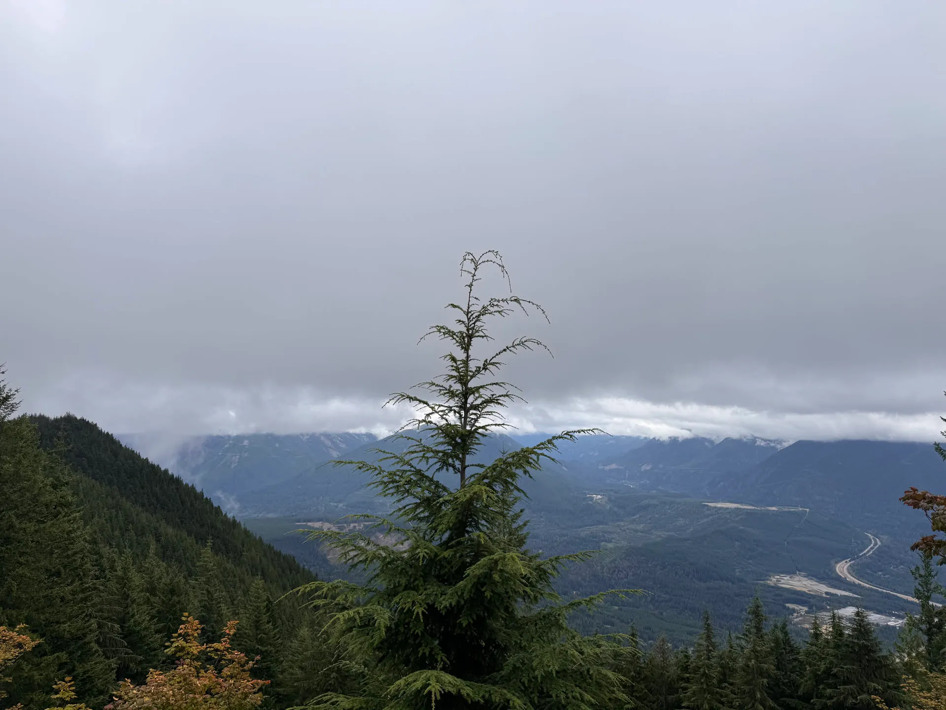 View looking east, I-90 and more mountains