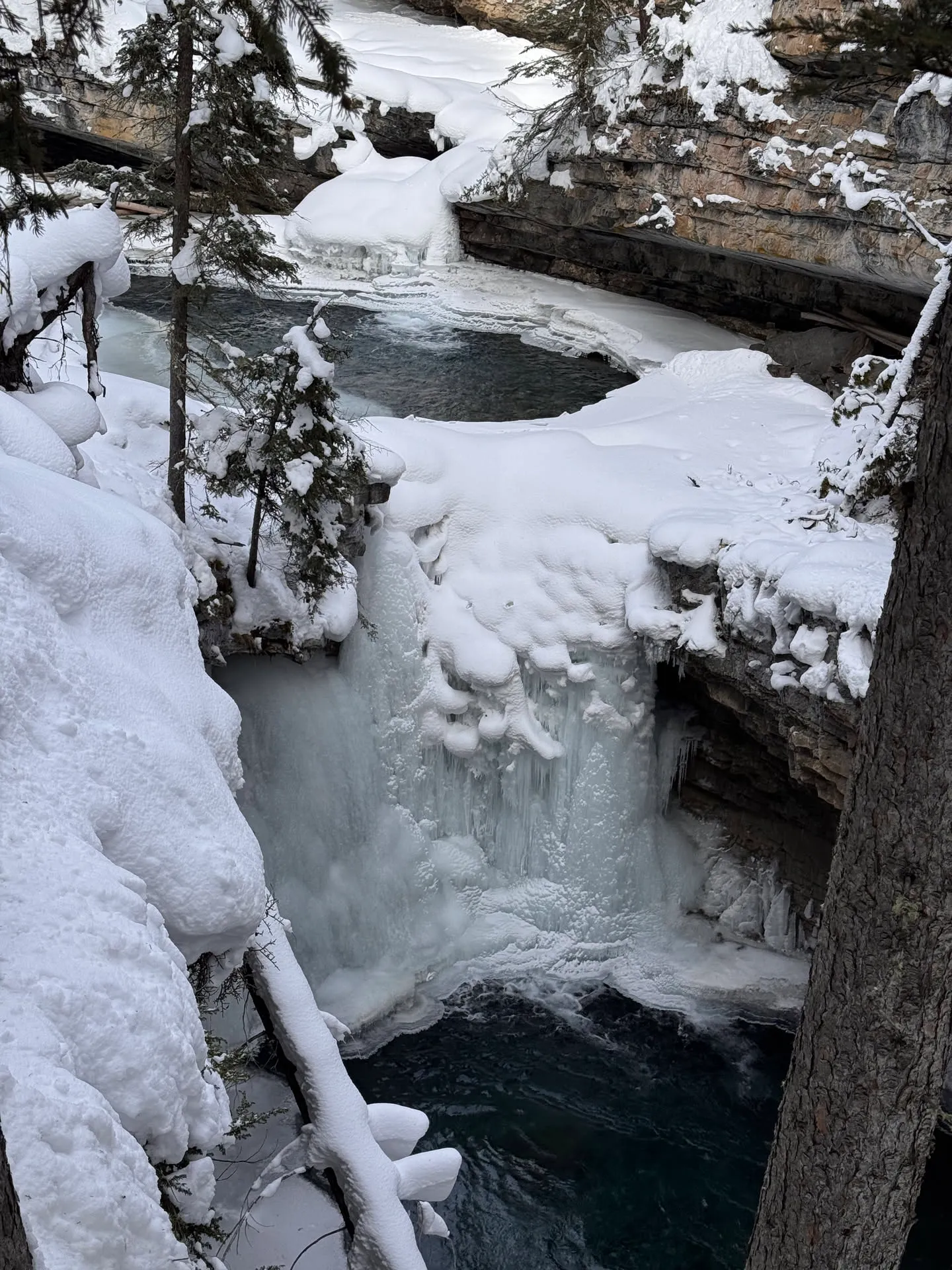 Small pockets of liquid water along the hike
