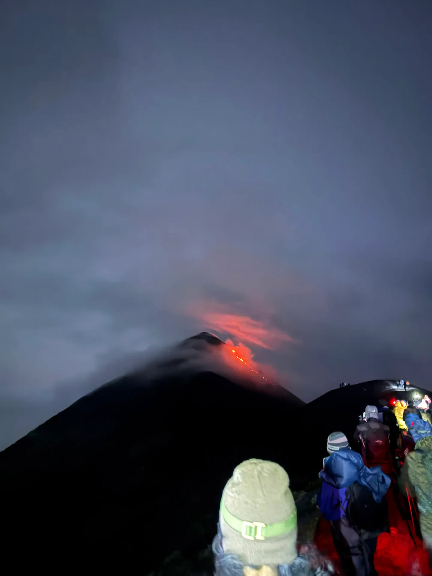 Last glimpse of Fuego before we started hiking down