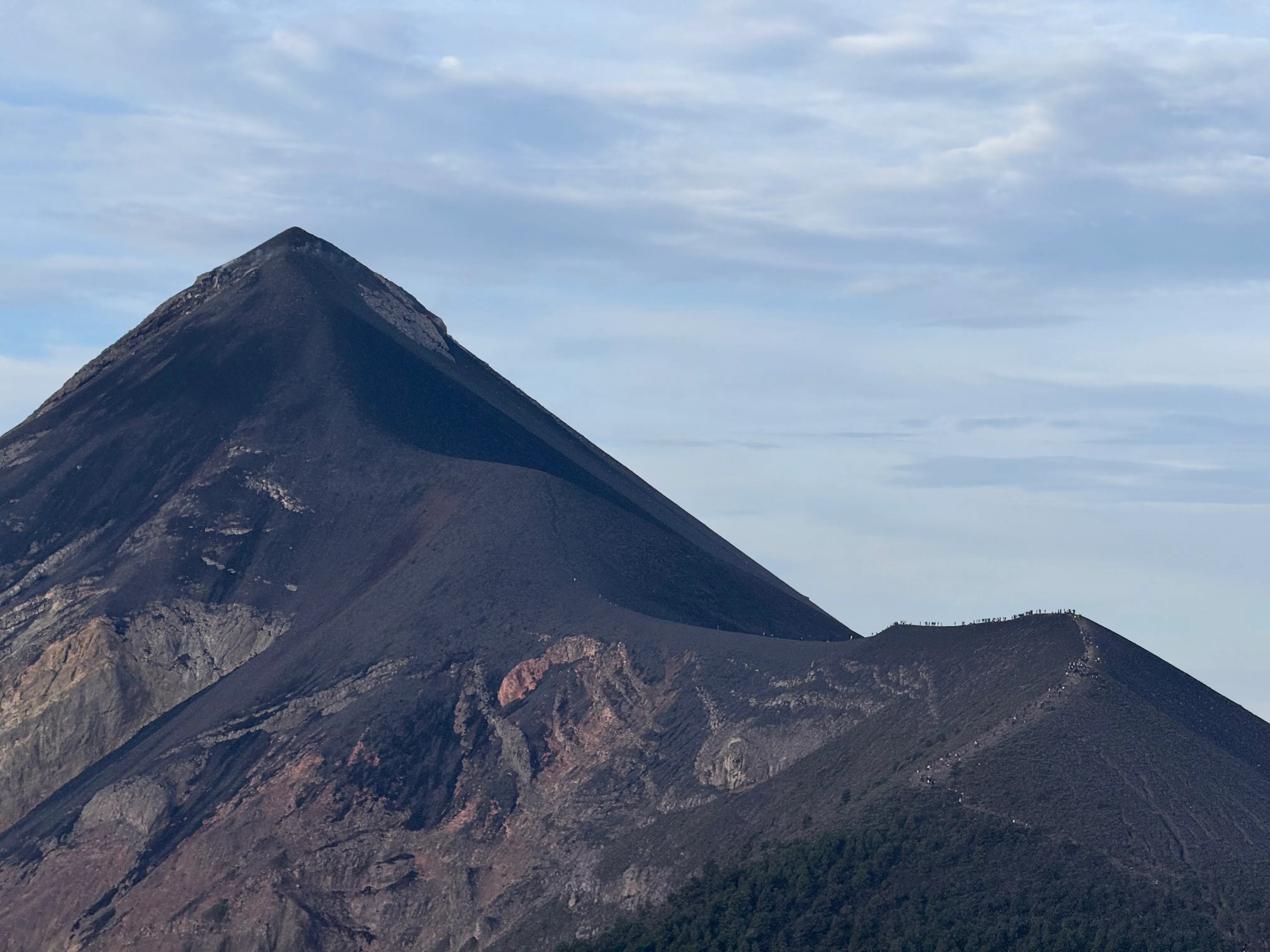 Other hikers climbing Fuego in the morning