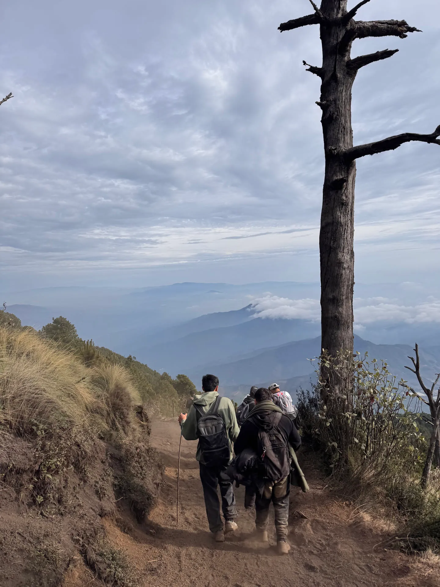 Views of the countryside while hiking down Acatenango