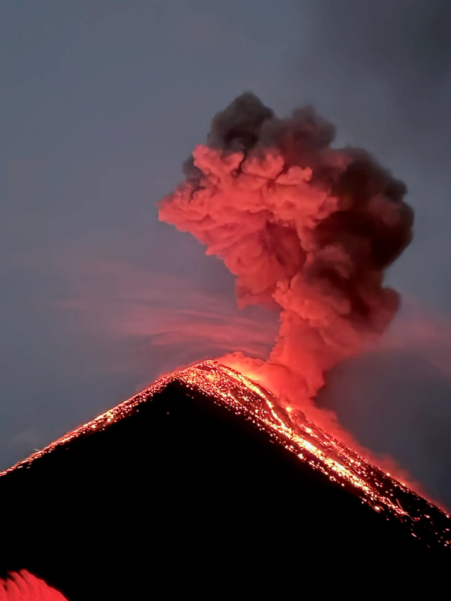 Fuego erupting.