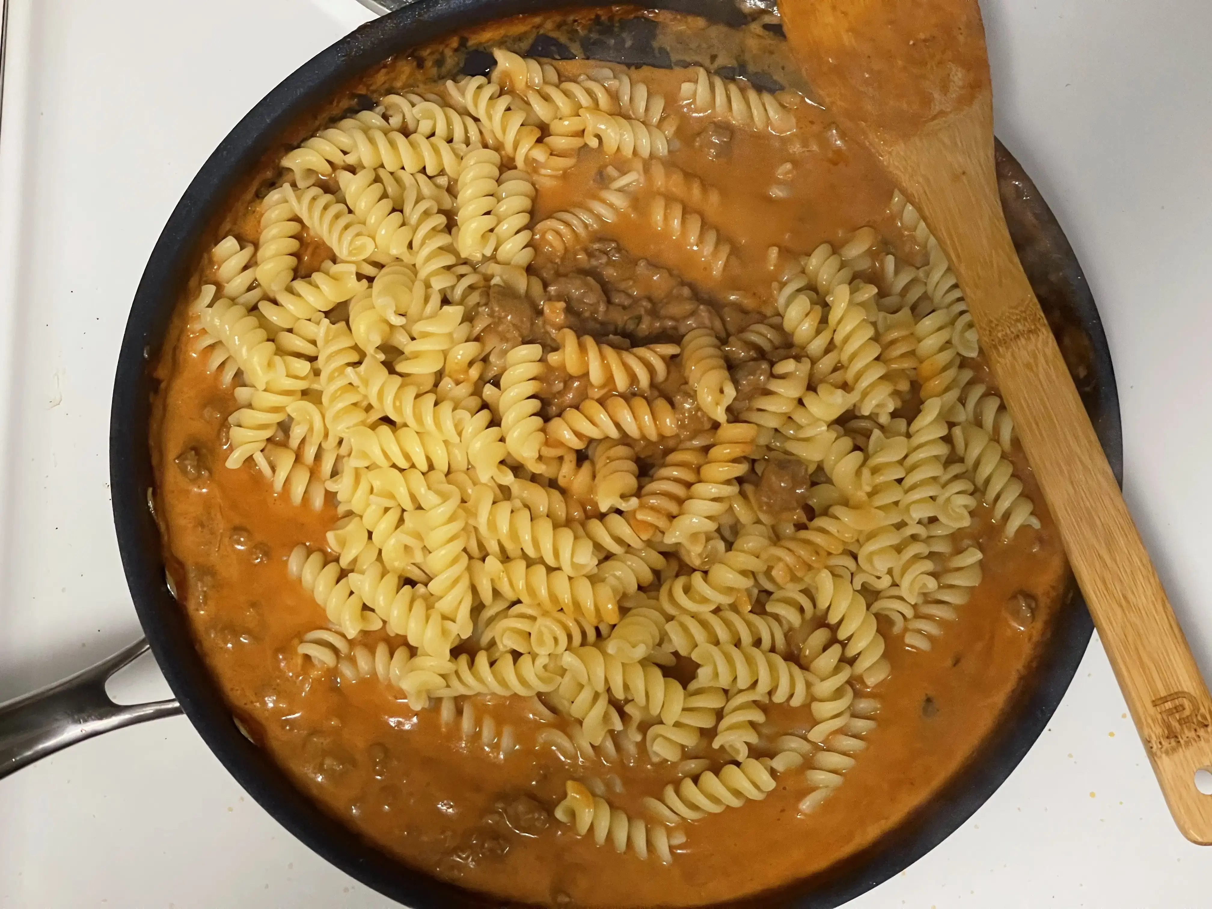 Added in the pasta